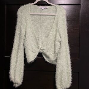 Cropped Sage Green Sweater